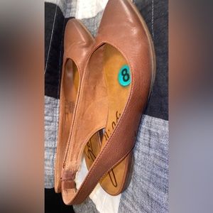 Zodiac shoes Slingback Flats Cognac Brown Leather 8